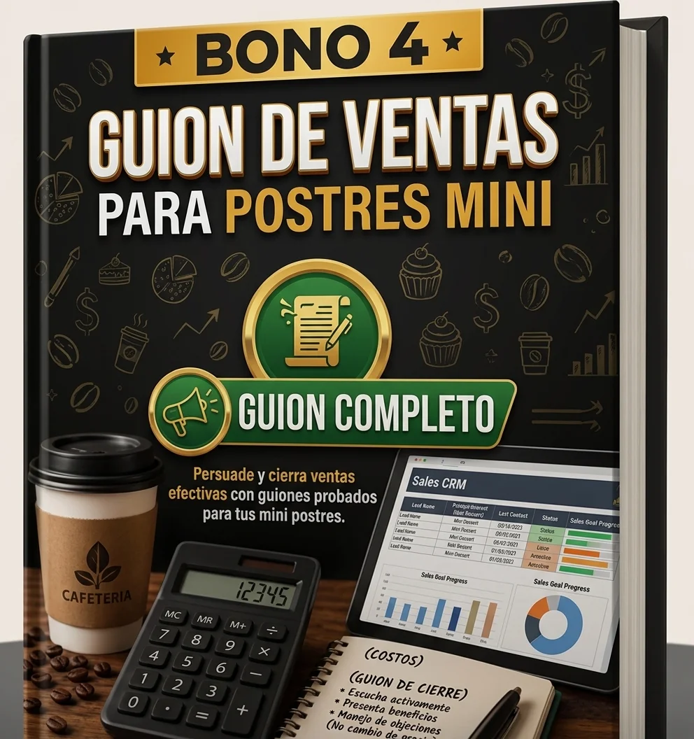 Guion digital de ventas para postres mini