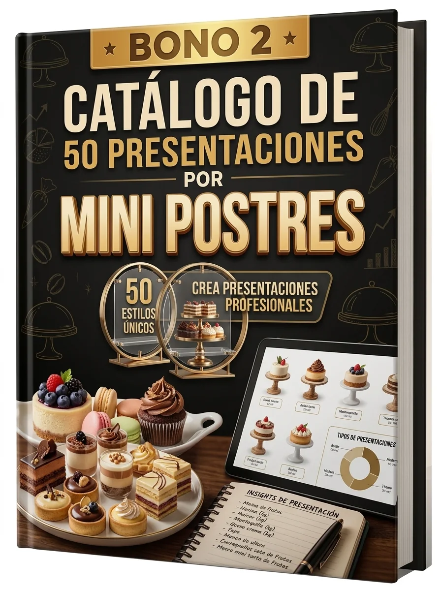 Catálogo visual de presentaciones de postres mini